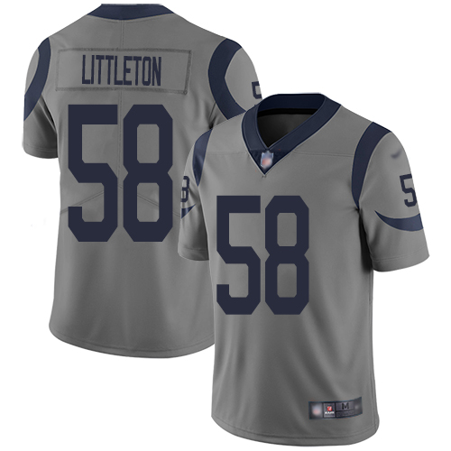 Los Angeles Rams Limited Gray Men Cory Littleton Jersey NFL Football #58 Inverted Legend
